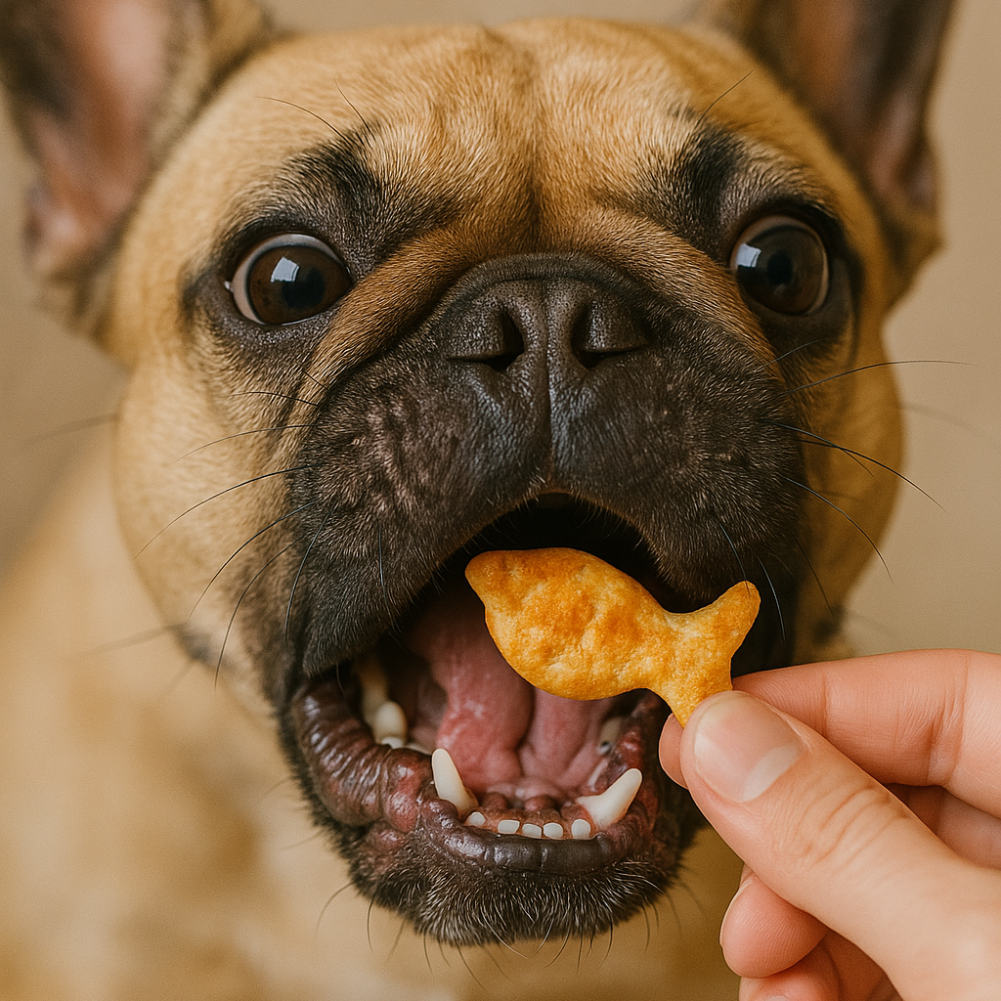 dog eating bacon sourdough dog treat