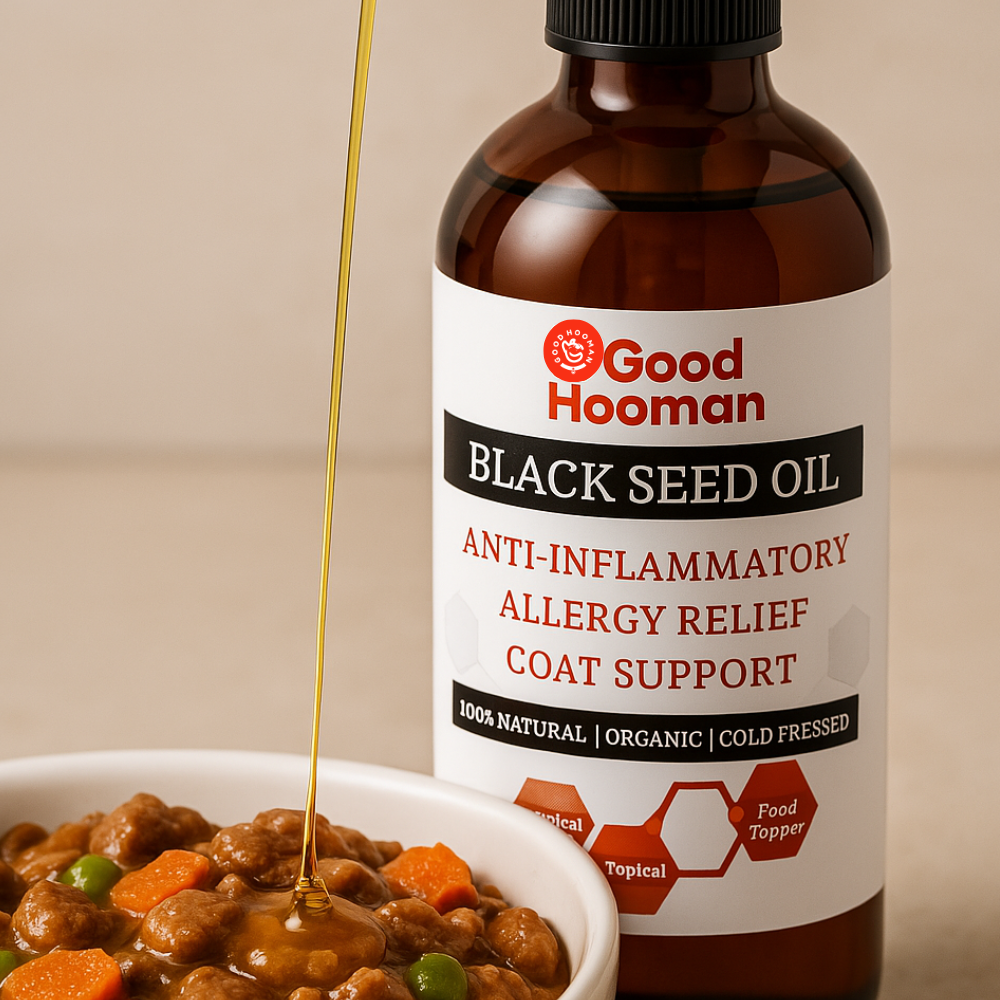 Black cumin seed oil as a dog topper