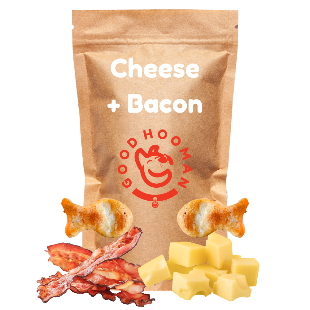 Small bacon and cheese human grade dog treats