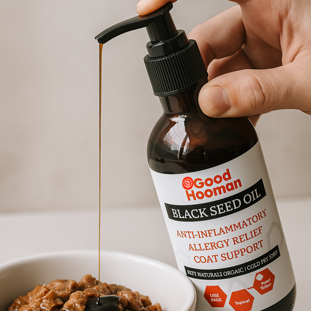 black seed oil as a dog food topper and supplement